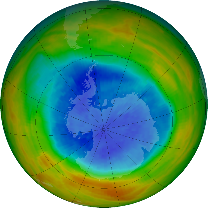 Antarctic ozone map for 18 September 1984